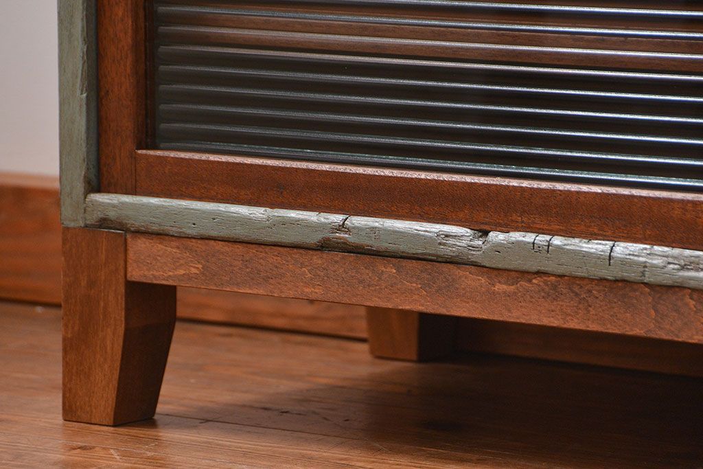 ラフジュ工房オリジナル　アンティークペイント引き出し付きローボード(テレビボード、TVボード)