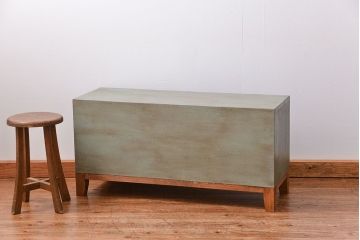 ラフジュ工房オリジナル　アンティークペイント引き出し付きローボード(テレビボード、TVボード)