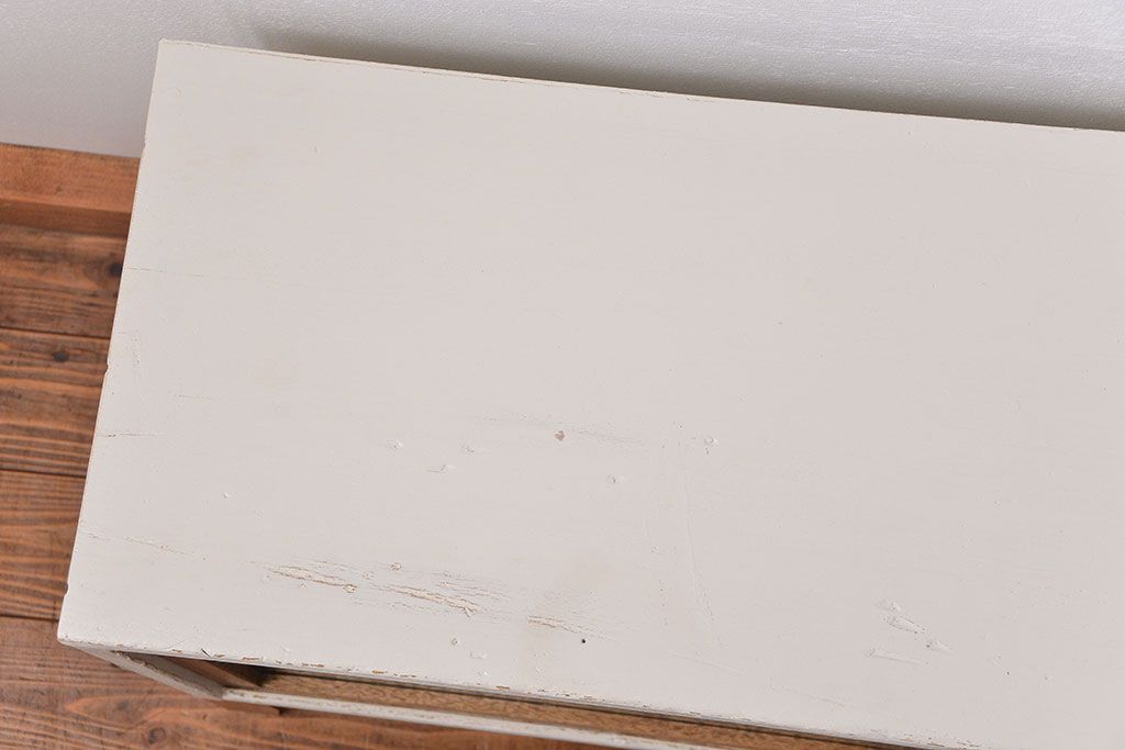 ラフジュ工房オリジナル　アンティークペイント脚付きローボード(テレビボード・TVボード)