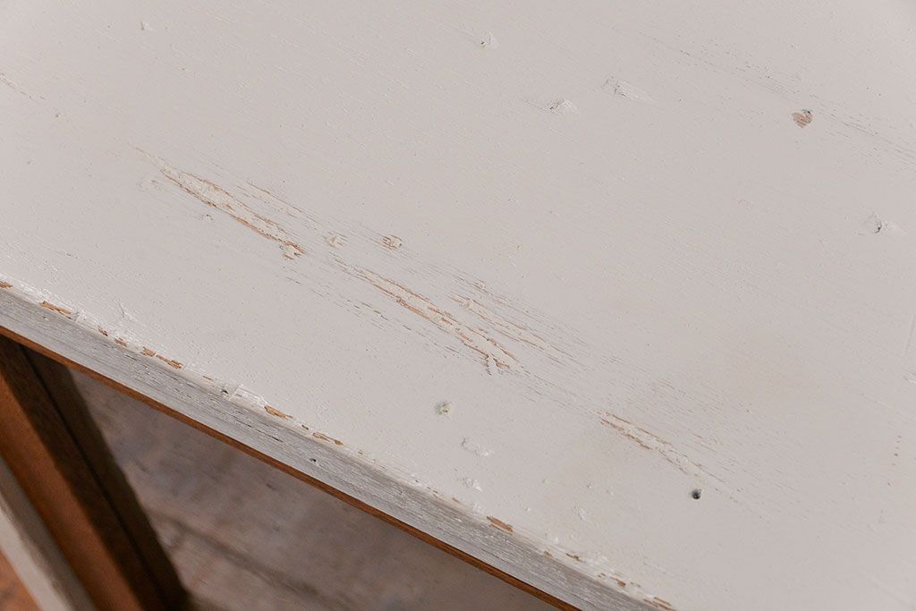 ラフジュ工房オリジナル　アンティークペイント脚付きローボード(テレビボード・TVボード)