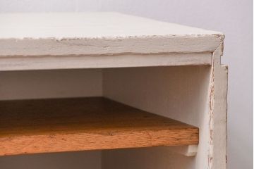 ラフジュ工房オリジナル　アンティークペイント脚付きローボード(テレビボード・TVボード)