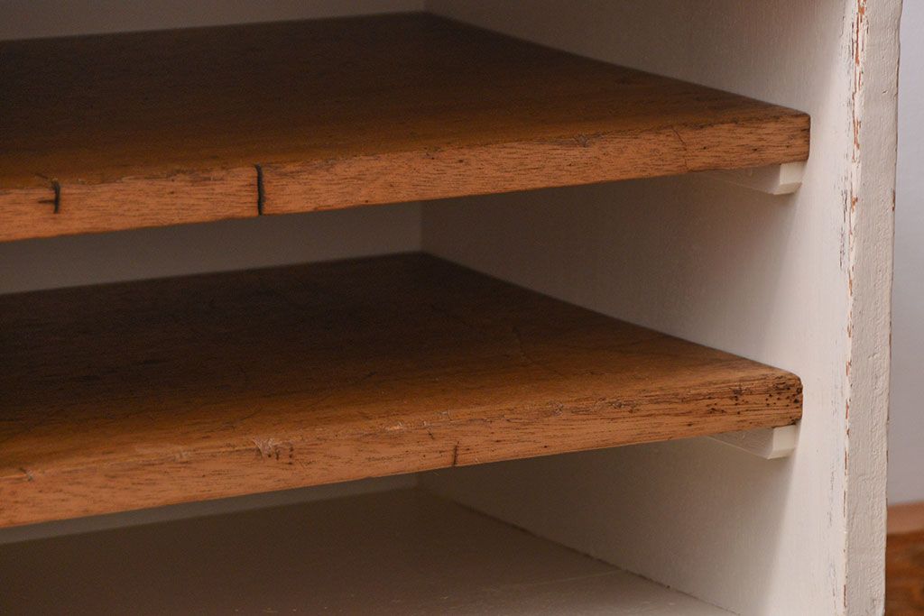 ラフジュ工房オリジナル　アンティークペイント脚付きローボード(テレビボード・TVボード)