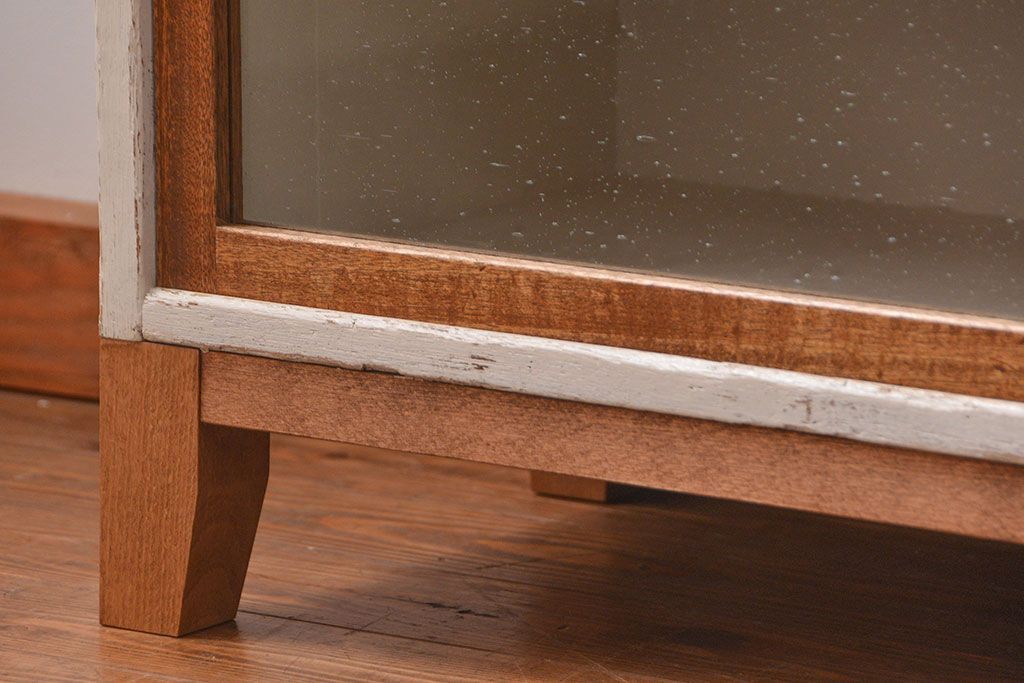 ラフジュ工房オリジナル　アンティークペイント脚付きローボード(テレビボード・TVボード)