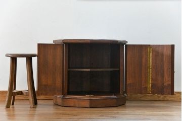 アンティーク家具　海外輸入品　大理石オクタゴン高級サイドテーブル(机、キャビネット)