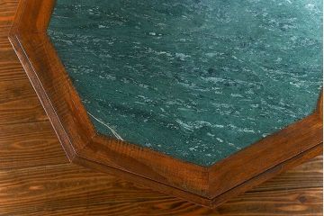 アンティーク家具　海外輸入品　大理石オクタゴン高級サイドテーブル(机、キャビネット)