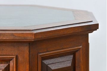 アンティーク家具　海外輸入品　大理石オクタゴン高級サイドテーブル(机、キャビネット)