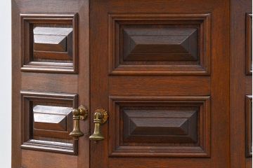 アンティーク家具　海外輸入品　大理石オクタゴン高級サイドテーブル(机、キャビネット)