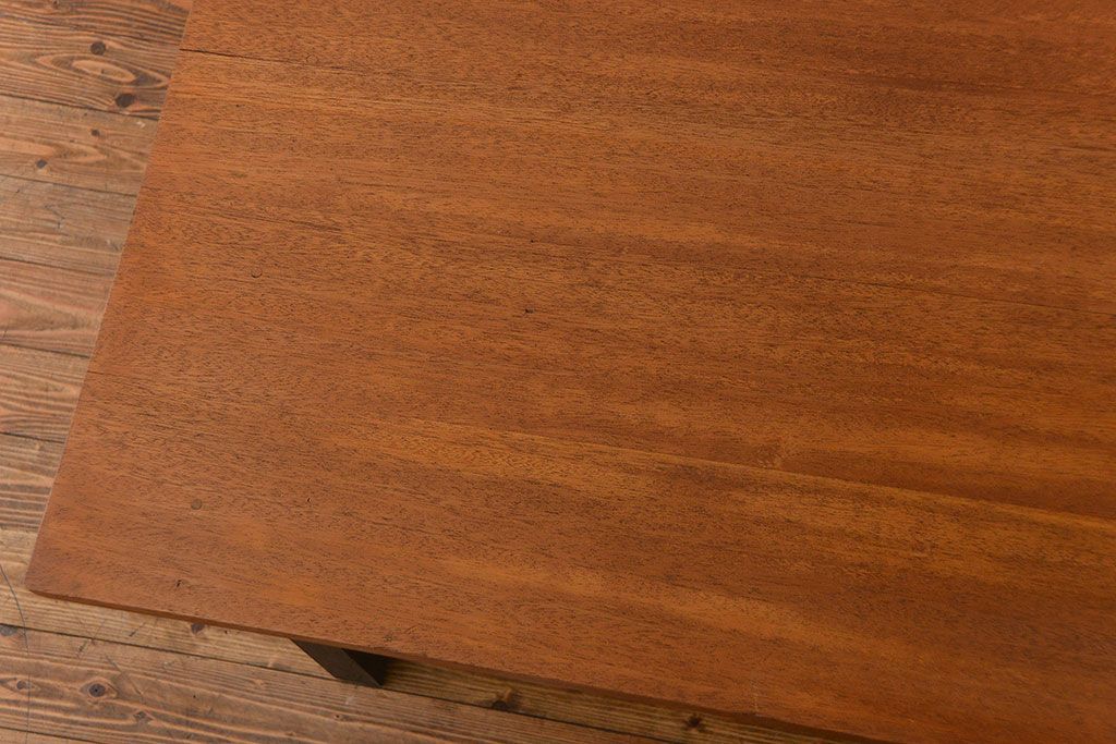 アンティークペイント　古い作業台をリメイクした　引き出し付きダイニングテーブル(机)