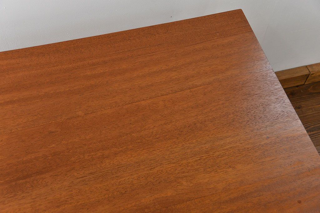 アンティークペイント　古い作業台をリメイクした　引き出し付きダイニングテーブル(机)