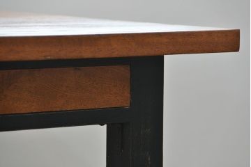 アンティークペイント　古い作業台をリメイクした　引き出し付きダイニングテーブル(机)