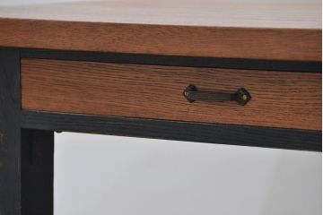 アンティークペイント　古い作業台をリメイクした　引き出し付きダイニングテーブル(机)