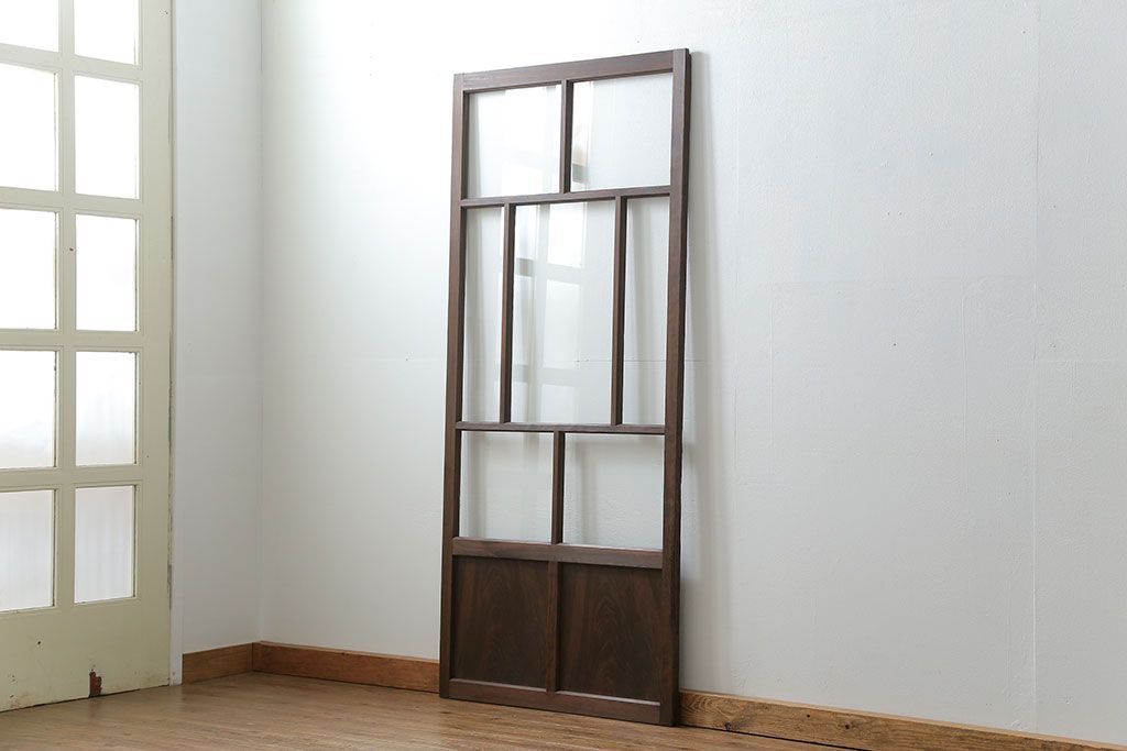 古民具・骨董 アンティークガラス戸一枚(1)　(引き戸、和風建具)