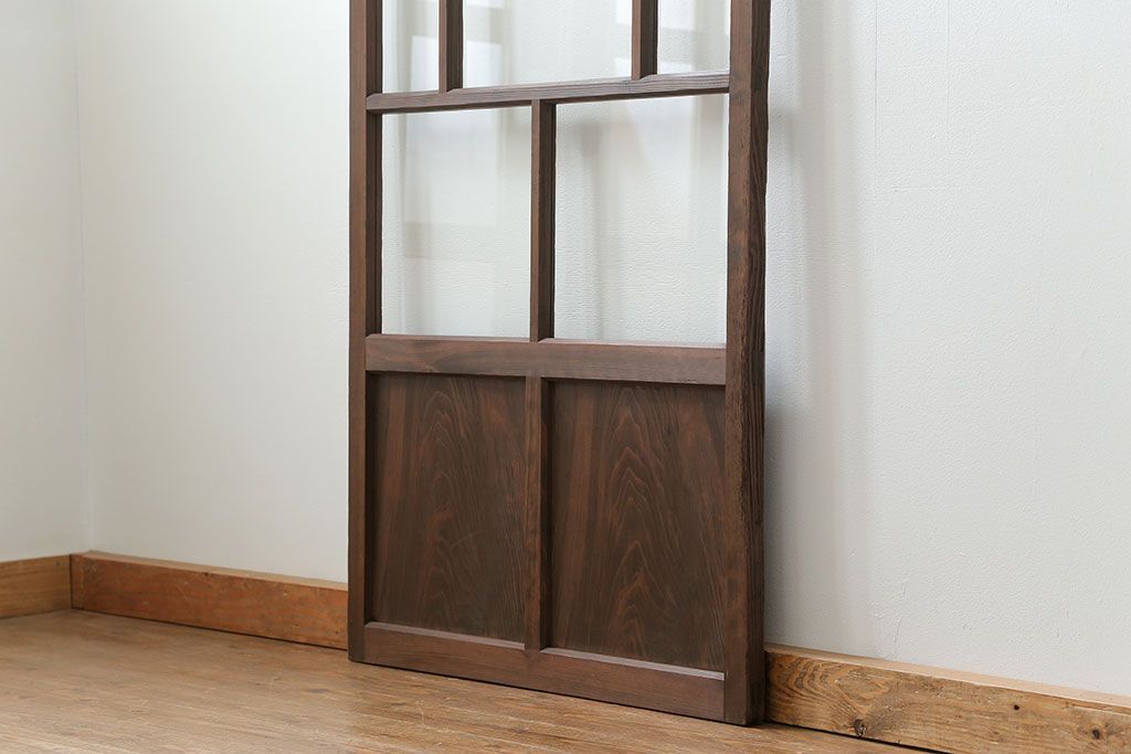 古民具・骨董 アンティークガラス戸一枚(1)　(引き戸、和風建具)