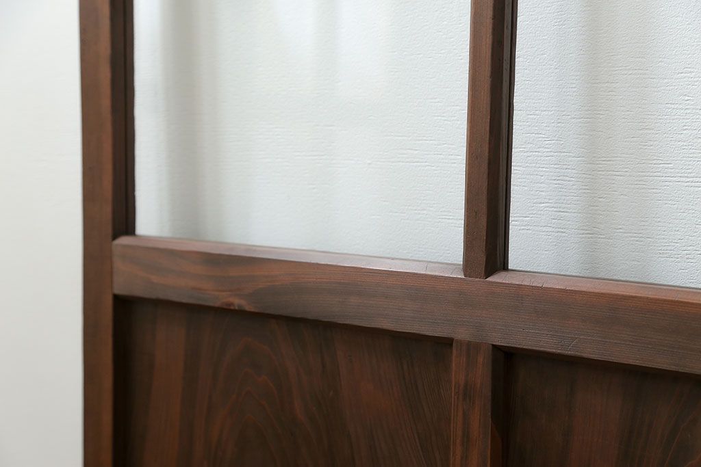 古民具・骨董 アンティークガラス戸一枚(1)　(引き戸、和風建具)