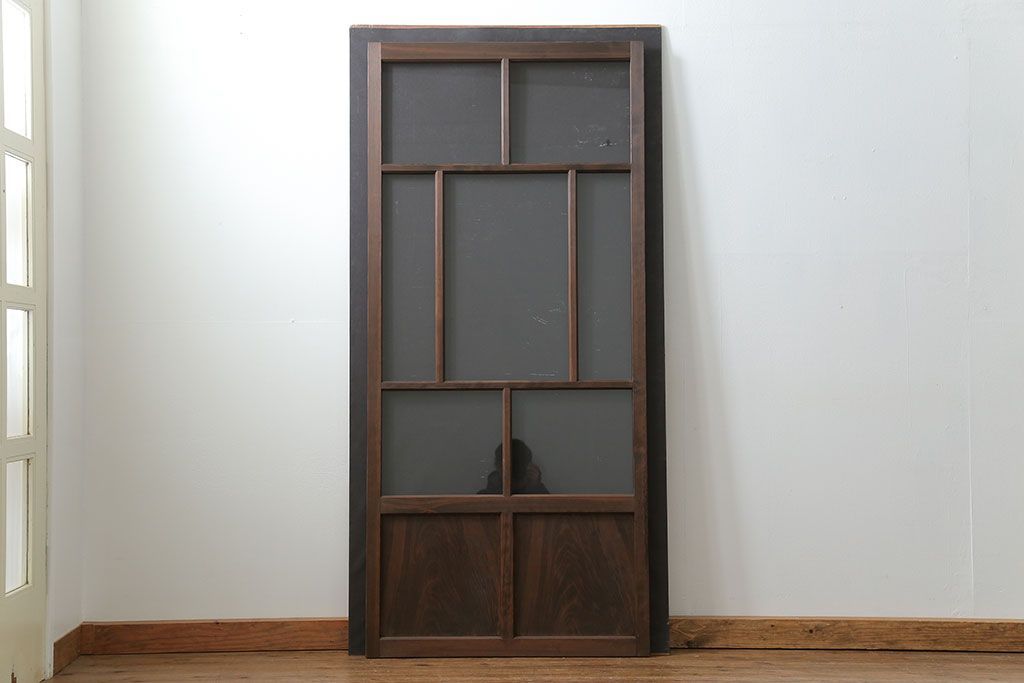 古民具・骨董 アンティークガラス戸一枚(1)　(引き戸、和風建具)