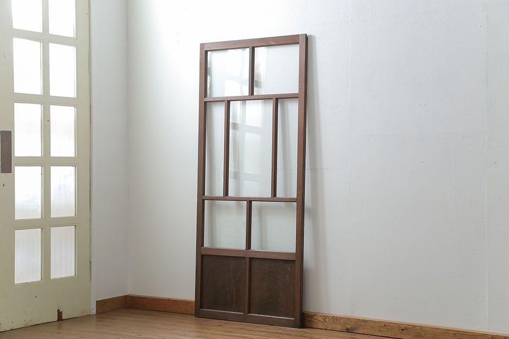 古民具・骨董 アンティークガラス戸一枚(2)　(引き戸、和風建具)