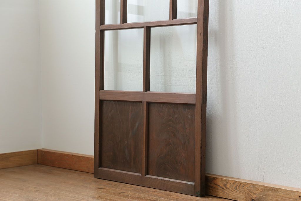 古民具・骨董 アンティークガラス戸一枚(2)　(引き戸、和風建具)