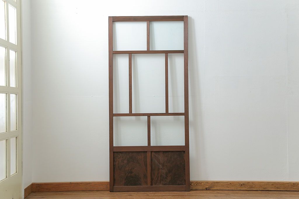 古民具・骨董 アンティークガラス戸一枚(2)　(引き戸、和風建具)