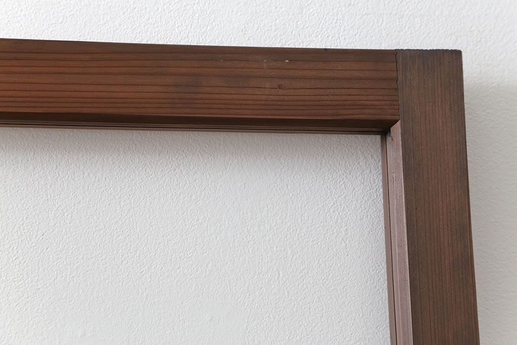 昭和レトロ クリアガラスとすりガラスのシンプルなガラス戸　2枚セット(引き戸、建具)