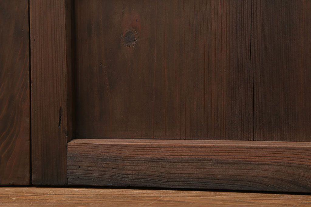 昭和レトロ クリアガラスとすりガラスのシンプルなガラス戸　2枚セット(引き戸、建具)