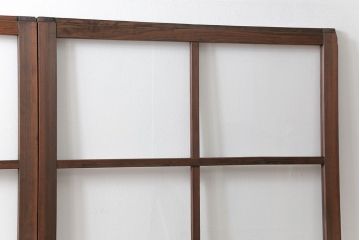 昭和レトロ クリアガラスとすりガラスのシンプルなガラス戸　2枚セット(引き戸、建具)