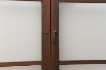 昭和レトロ クリアガラスとすりガラスのシンプルなガラス戸　2枚セット(引き戸、建具)