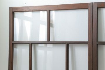 古民具・骨董 アンティークガラス戸3枚セット　(引き戸、和風建具)