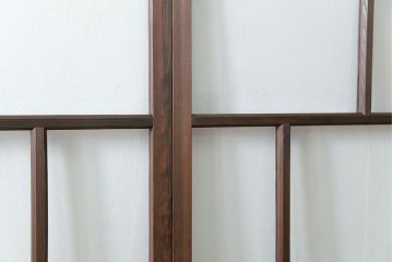 古民具・骨董 アンティークガラス戸3枚セット　(引き戸、和風建具)