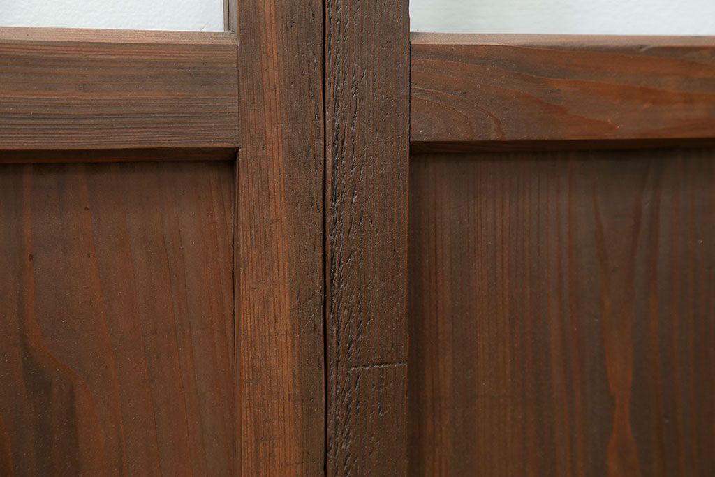 古民具・骨董 アンティークガラス戸3枚セット　(引き戸、和風建具)