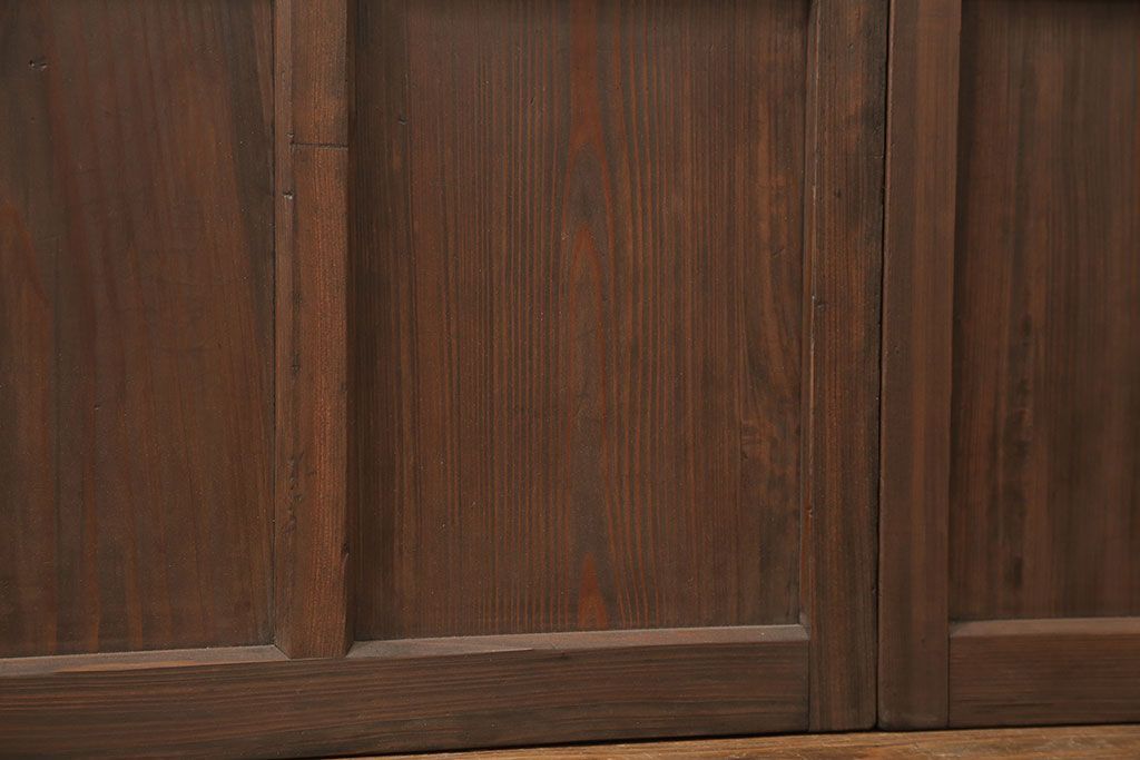 古民具・骨董 アンティークガラス戸3枚セット　(引き戸、和風建具)