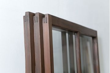 古民具・骨董 アンティークガラス戸3枚セット　(引き戸、和風建具)