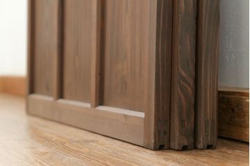 古民具・骨董 アンティークガラス戸3枚セット　(引き戸、和風建具)