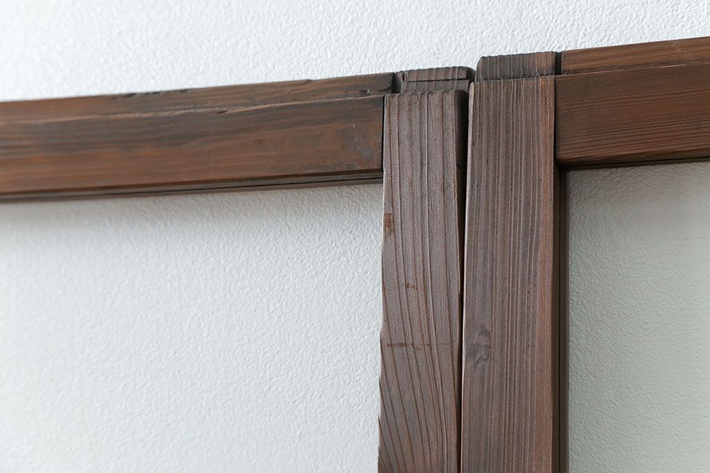 古民具・骨董 アンティークガラス戸3枚セット　(引き戸、和風建具)