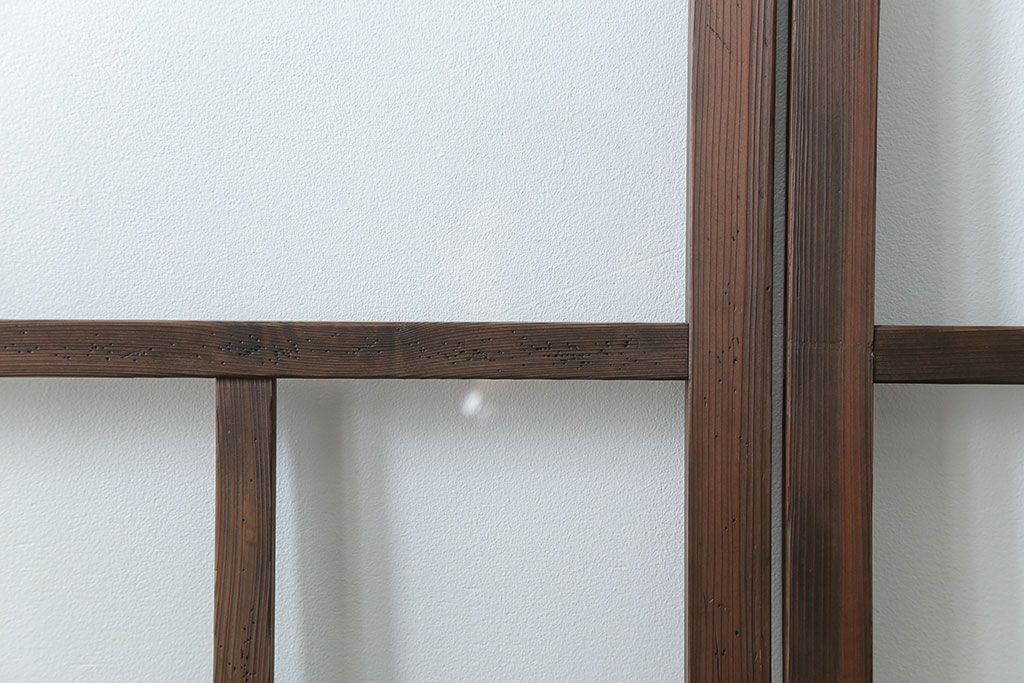 古民具・骨董 アンティークガラス戸3枚セット　(引き戸、和風建具)