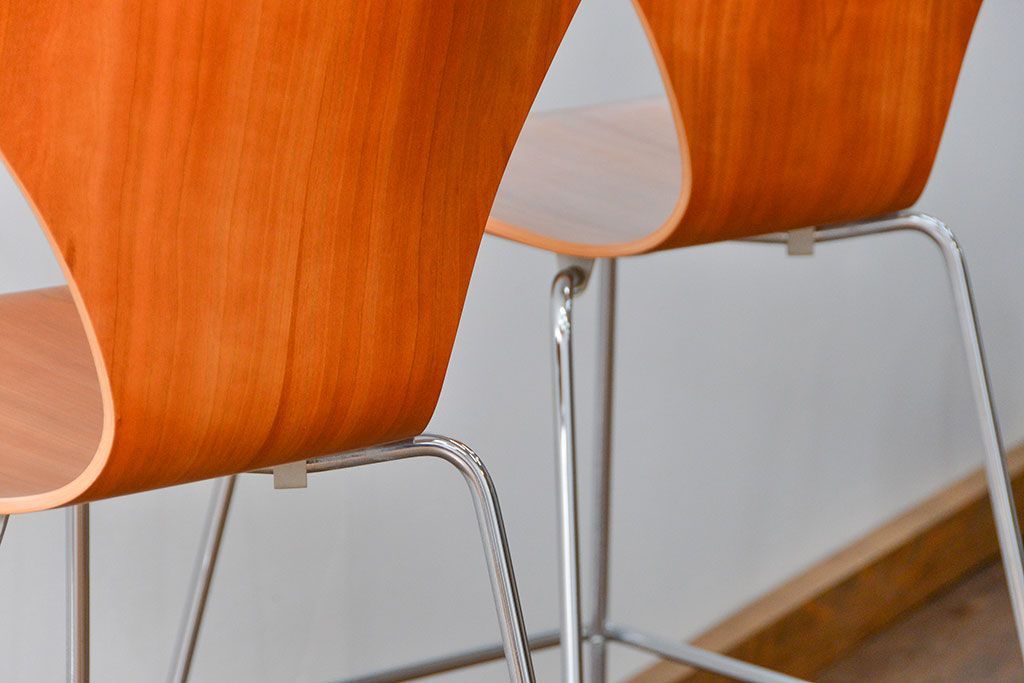 中古　フリッツハンセン　セブンチェア　カウンタースツール　2脚セット(バーチェア、ハイチェア)