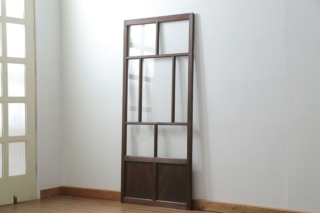 古民具・骨董 アンティークガラス戸一枚　(4)　(引き戸、和風建具)