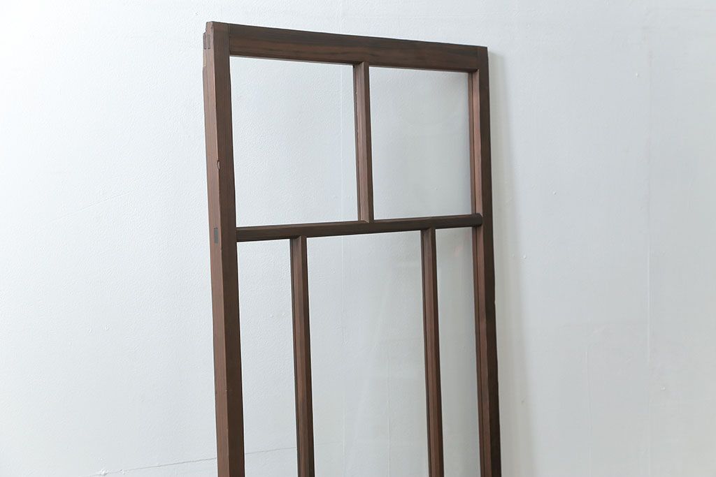 古民具・骨董 アンティークガラス戸一枚　(4)　(引き戸、和風建具)