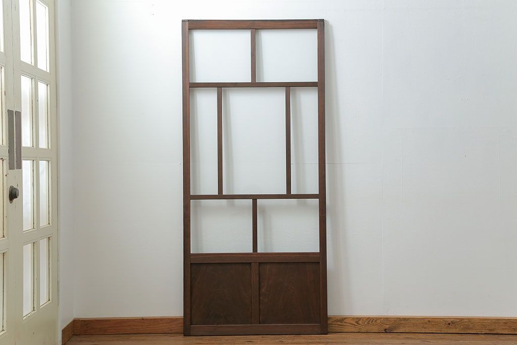 古民具・骨董 アンティークガラス戸一枚　(4)　(引き戸、和風建具)