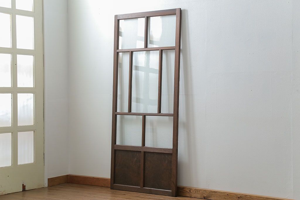 古民具・骨董 アンティークガラス戸一枚(5)　(引き戸、和風建具)