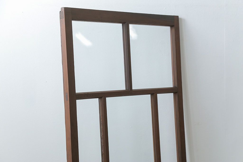 古民具・骨董 アンティークガラス戸一枚(5)　(引き戸、和風建具)