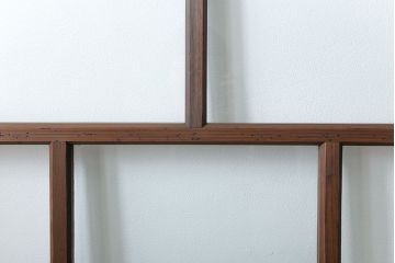 古民具・骨董 アンティークガラス戸一枚(5)　(引き戸、和風建具)