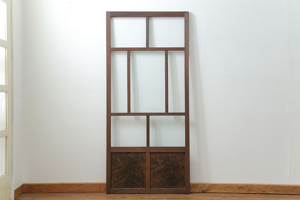 古民具・骨董 アンティークガラス戸一枚(5)　(引き戸、和風建具)