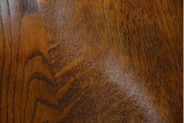 中古　古いナラ材のアームチェア(補修有り)　(椅子、イス)