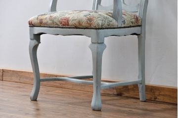 ヴィンテージ家具　海外ビンテージ　アンティークペイント仕上げ　かわいいアームチェア(1)(椅子、イス)