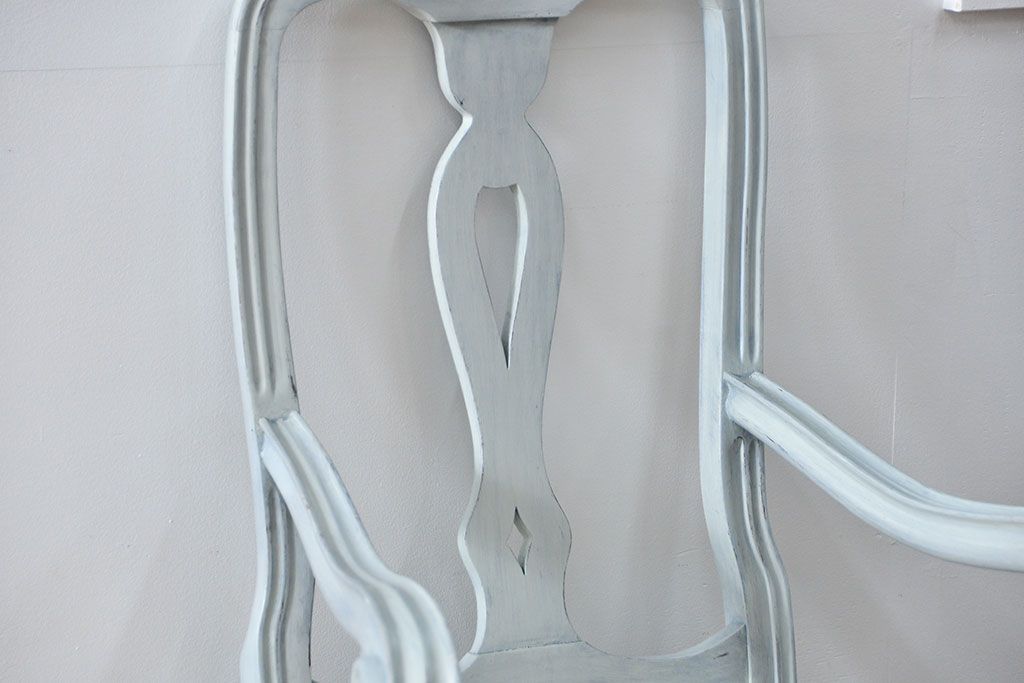 ヴィンテージ家具　海外ビンテージ　アンティークペイント仕上げ　かわいいアームチェア(1)(椅子、イス)