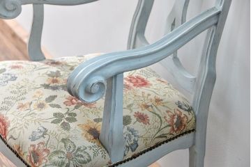 ヴィンテージ家具　海外ビンテージ　アンティークペイント仕上げ　かわいいアームチェア(1)(椅子、イス)