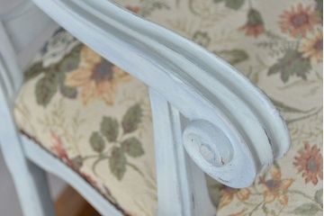 ヴィンテージ家具　海外ビンテージ　アンティークペイント仕上げ　かわいいアームチェア(1)(椅子、イス)