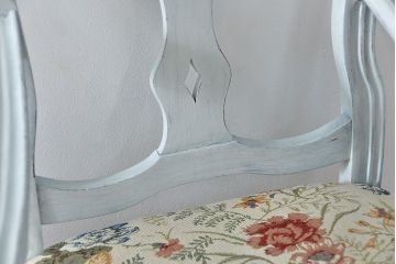 ヴィンテージ家具　海外ビンテージ　アンティークペイント仕上げ　かわいいアームチェア(1)(椅子、イス)