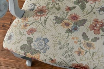 ヴィンテージ家具　海外ビンテージ　アンティークペイント仕上げ　かわいいアームチェア(1)(椅子、イス)