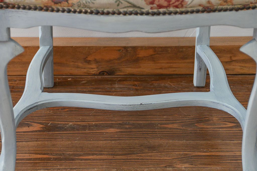 ヴィンテージ家具　海外ビンテージ　アンティークペイント仕上げ　かわいいアームチェア(1)(椅子、イス)